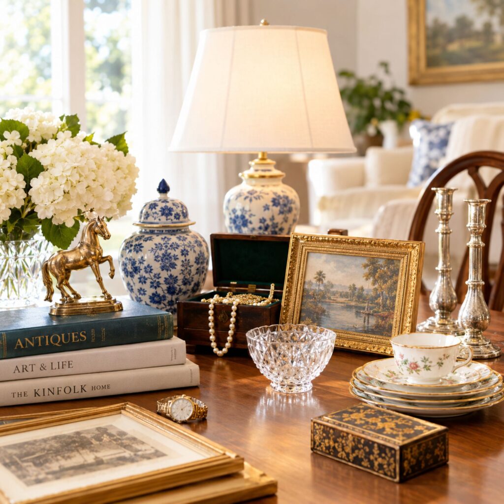 Professional estate sale services Safety Harbor FL featuring antiques, collectibles, artwork, jewelry, furniture, and household items prepared for sale